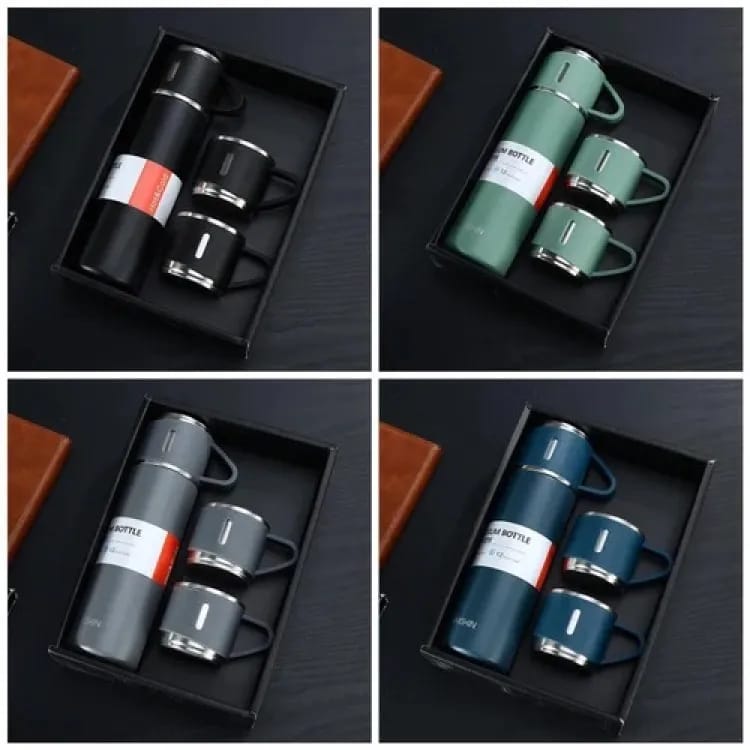 3 Cup Stainless Steel Vacuum Flask Set